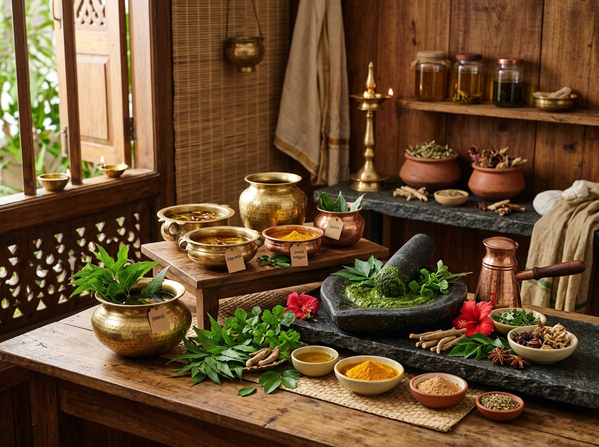 Traditional herbal preparations at ASH Therapy Center